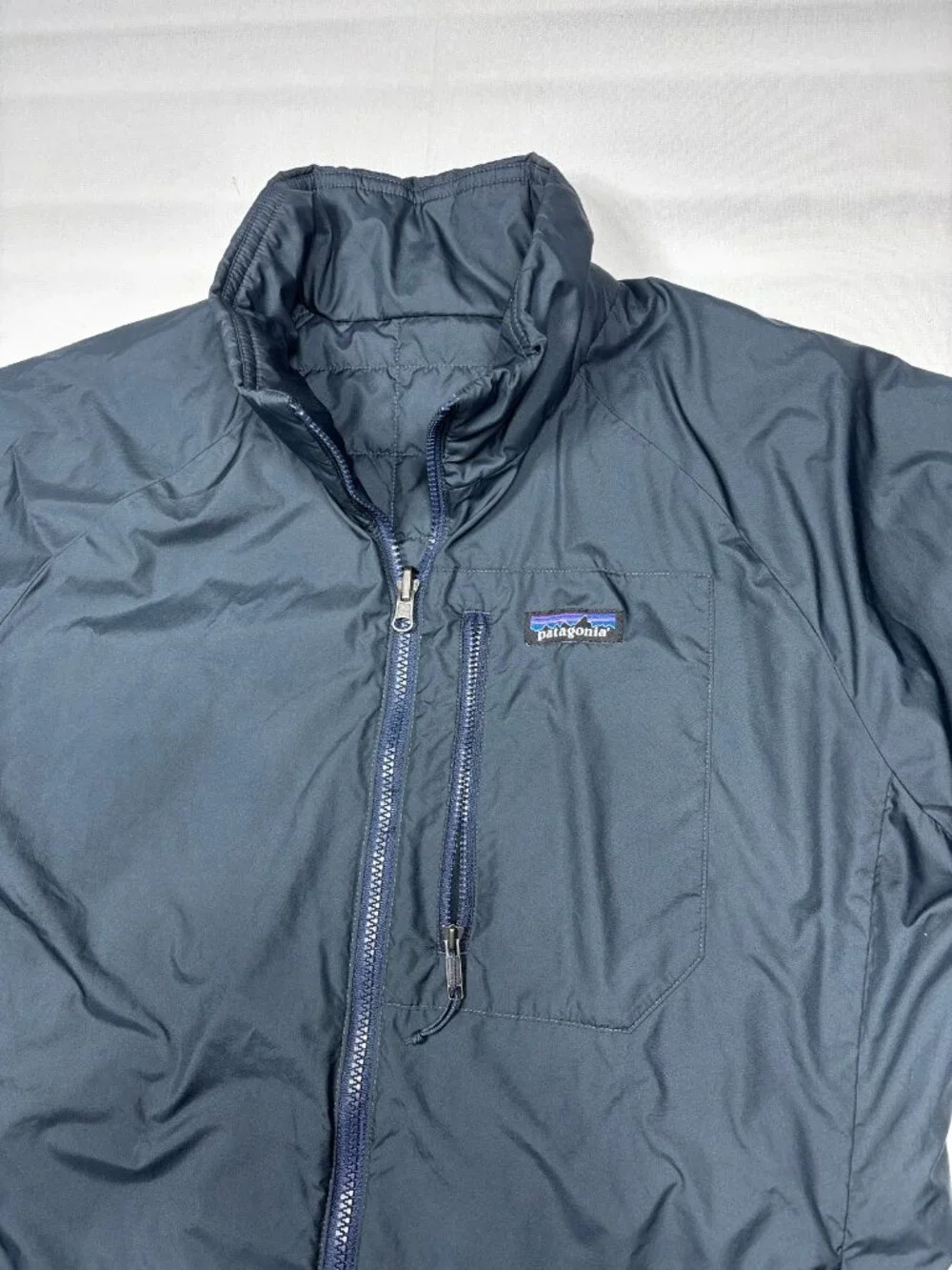 Patagonia Snowbelle Insulated Reversible Puffer Jacket Liner Blue Womens Med